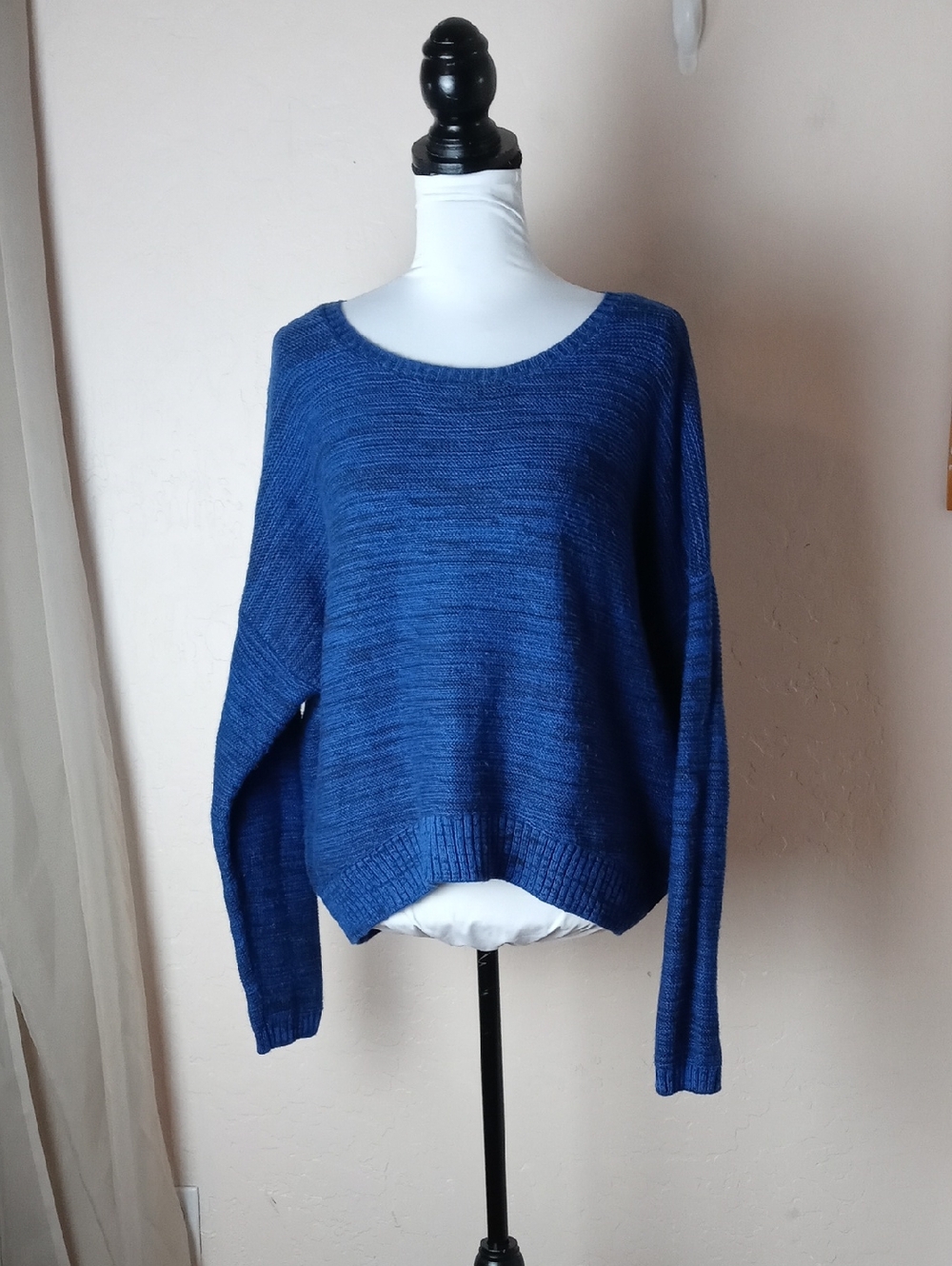 Mossimo Deep Blue Scoop Neck Knit Sweater